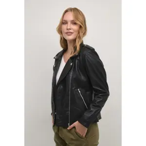 Leather jacket woman CULTURE Canja image-4