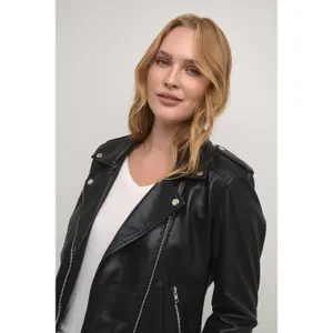 Leather jacket woman CULTURE Canja image-5