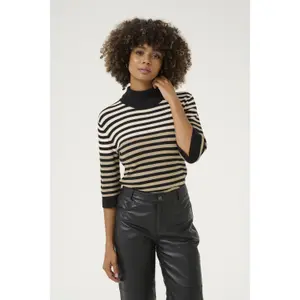 Pullover de gola alta canelado para mulher CULTURE Annemette image-4