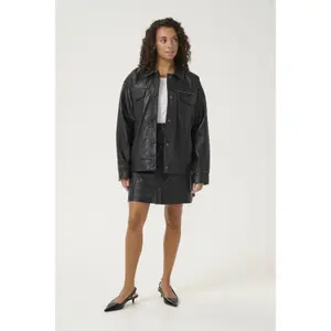 Leather jacket woman CULTURE Claudette Canja image-4