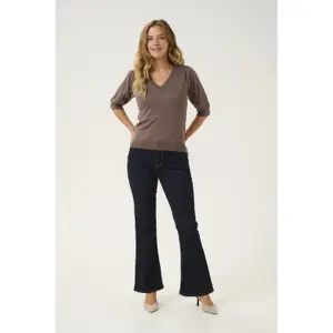 Pull de gola V feminina CULTURE Pinnie Annemarie image-1
