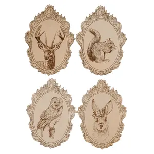 Engraved images with retro frame Cut It Now Forest Animals Pictures (x4) image-0