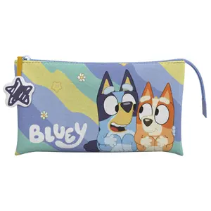 Children's triple Pencil case Cyp Brands Bluey Light Waves image-0