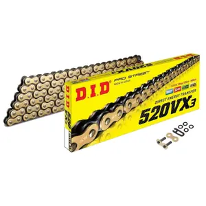 Catena a rulli per moto D.I.D 520Vx3(G&B) X 114 Mail. Fj image-0