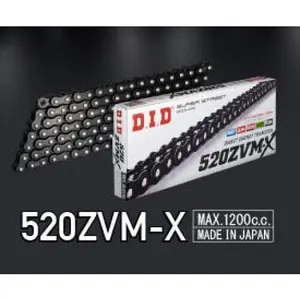 Chaîne à rouleaux moto D.I.D 520Zvm-X(Bk&Bk) X 118 Mail. Zj