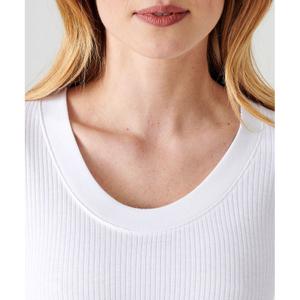 T-shirt manches longues thermolactyl col rond dégagé, côtes molletonnées femme Damart image-3