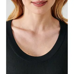 T-shirt manches longues thermolactyl col rond dégagé, côtes molletonnées femme Damart image-2