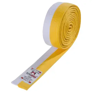 White/yellow budō belt Danrho image-0