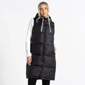 Women's long hooded sleeveless puffer jacket Dare 2B Society image-1