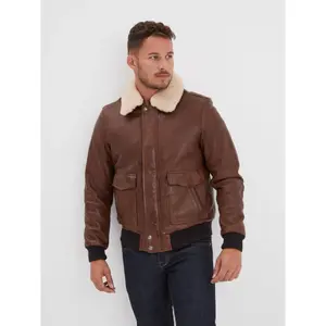 Leather jacket with fur collar Daytona 73 Corsair image-1