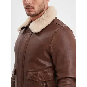 Leather jacket with fur collar Daytona 73 Corsair image-4