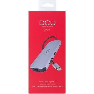 Adaptateur USB-C vers HDMI DCU Tecnologic 3USB 3.0 RJ45 PD 3.5 mm image-2