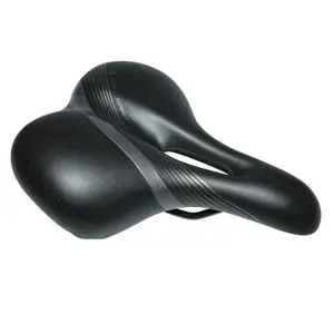 Selle city déco gris avec trou central super confort rail acier noir DDK Fly Spirit image-0