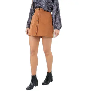 Falda de terciopelo para mujer Deeluxe Praline image-1