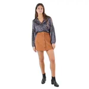 Falda de terciopelo para mujer Deeluxe Praline image-2