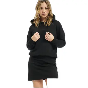 Robe sweat à capuche en coton femme DEF Organic image-0