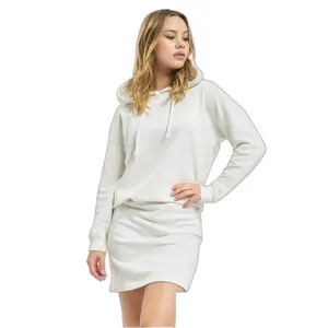 Robe sweat à capuche en coton femme DEF Organic image-1