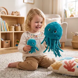 Peluche Deglingos Ptipotos Meduse Maman/Bebe image-2