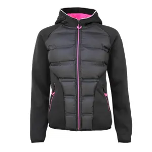 Chaqueta polar con capucha de dos materiales para mujer Degré Celsius Alley