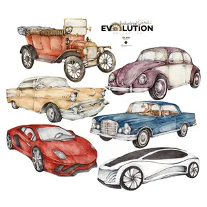 Αυτοκόλλητα μωρού Dekornik History Of Cars/Industrial Evolution image-0