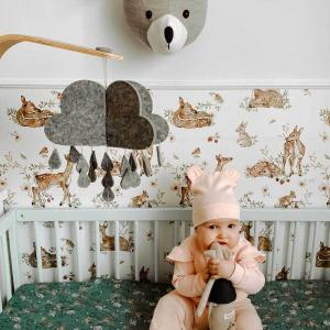 Babytapete Dekornik Deer Meadow White image-1