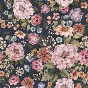 deko-tap-174-baby-behang-dekornik-bouquet-of-flowers-paars-lila-blauw-navy-blauw-280x100-cm