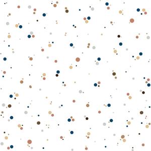 deko-tap-243-eenvoudig-voorbeeld-baby-behang-dekornik-dots-minimini-cinnamon-blauw-navy-blauw-beige-bruin-280x50-cm