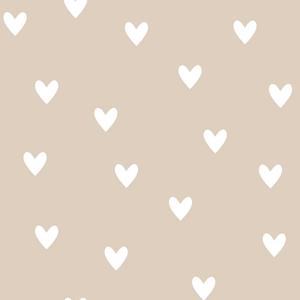 deko-tap-323-eenvoudig-voorbeeld-baby-behang-dekornik-hearts-beige-bruin-280x50-cm