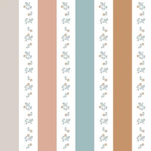 deko-tap-376-baby-behang-dekornik-portofino-colour-stripes-with-flowers-roze-zalm-blauw-navy-blauw-beige-bruin-280x100-cm