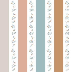 Babytapete Dekornik Portofino Colour Stripes With Flowers image-1
