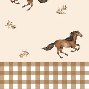 Ταπετσαρία καρό Dekornik Horses image-0