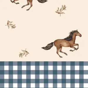 Ταπετσαρία καρό Dekornik Horses image-0