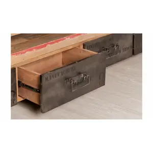 1-shelf, 2-drawer reclaimed teak tv stand Delorm Loft image-3