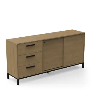 Buffet met 2 schuifdeuren en 3 lades Demeyere Craft image-1