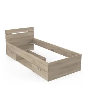 Bed met 2 laden en 1 nis Demeyere Michigan image-1