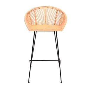 Rotan en metalen barkruk Demeyere Borneo image-0