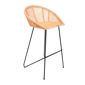 Rotan en metalen barkruk Demeyere Borneo image-1