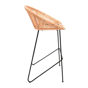 Rotan en metalen barkruk Demeyere Borneo image-3