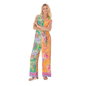Bedruckter Overall mit V-Ausschnitt für Damen Derhy India