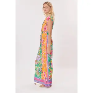 Bedruckter Overall mit V-Ausschnitt für Damen Derhy India image-3