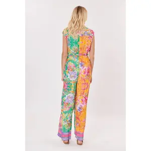 Bedruckter Overall mit V-Ausschnitt für Damen Derhy India image-2