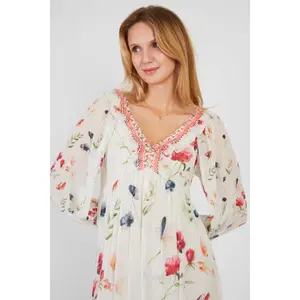 Lange Blumenkleid Damen Derhy Patriote image-3