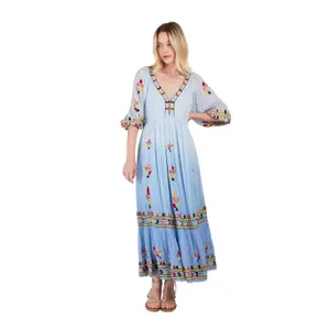 Vestito lungo ricamato da donna Derhy Candice image-0