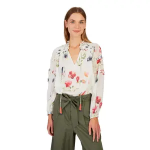 Floral Lace-Up Blouse Women Derhy Lovely image-0