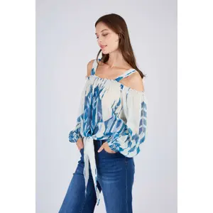 Off-the-shoulder Printed Blouse Women's Derhy Lagune image-2