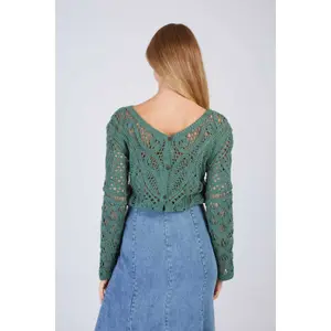 Womens Crochet Knit Cardigan Derhy Florentine image-1
