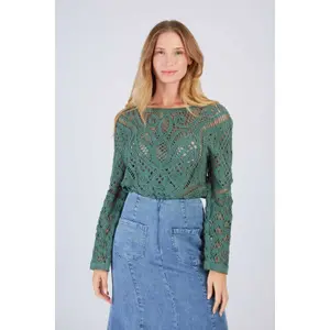 Womens Crochet Knit Cardigan Derhy Florentine image-3