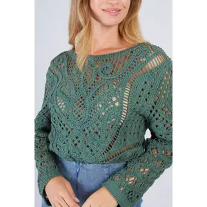 Womens Crochet Knit Cardigan Derhy Florentine image-4