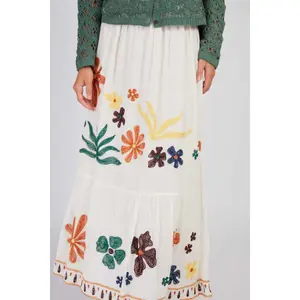 Lange gemusterter Rock Damen Derhy Albi image-4