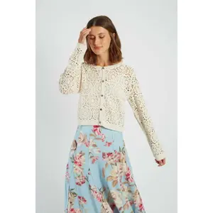Womens Crochet Knit Cardigan Derhy Pascaline image-3